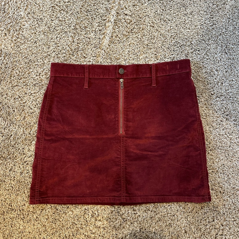 Madewell Red Mini Skirt Chic and Vibrant